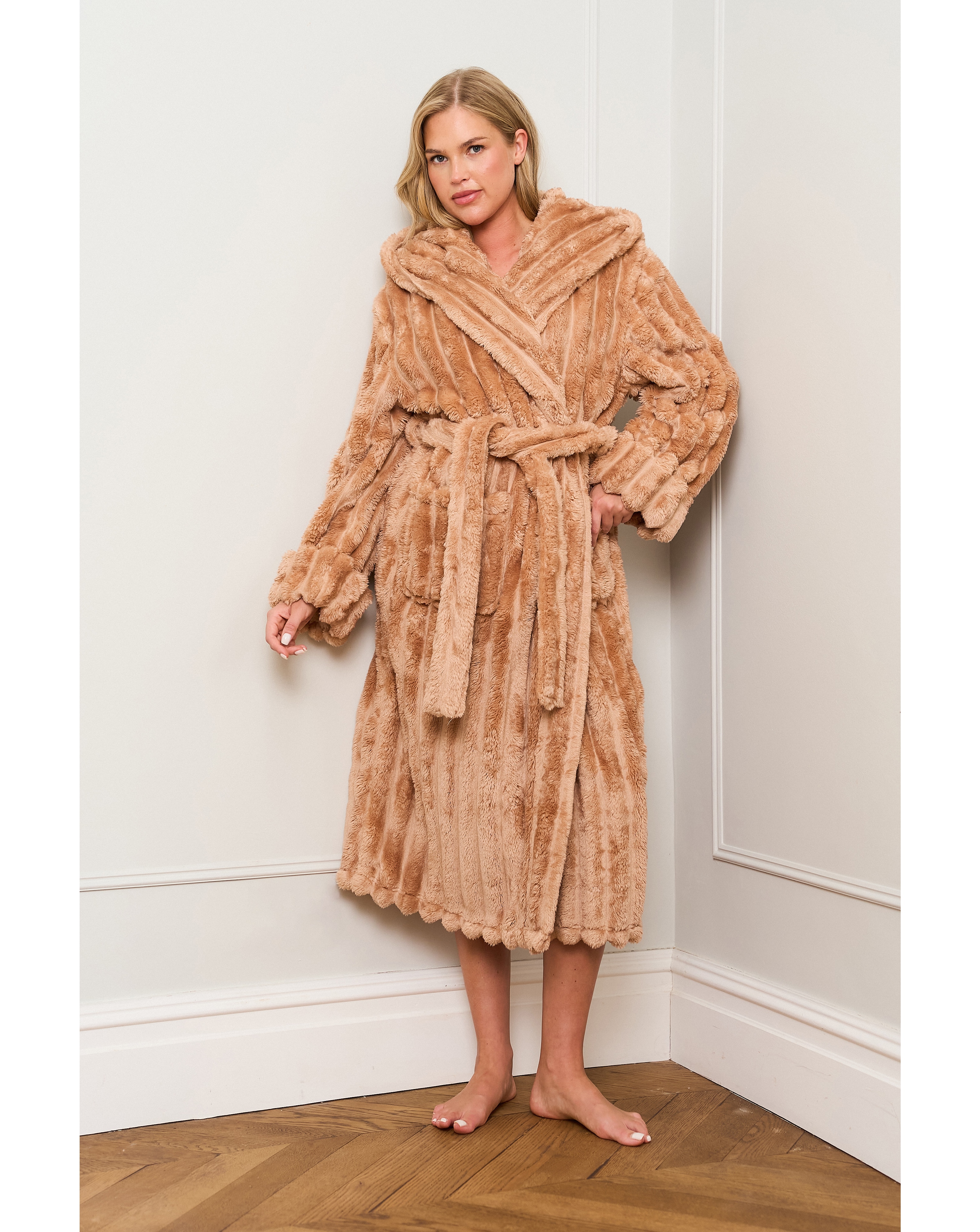 Caramel Ribbed Dressing Gown