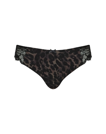 Panache Cherie Brazilian Knicker Black Animal