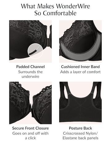 Glamorise Plus Size WonderWire Posture Lace Bra 1255