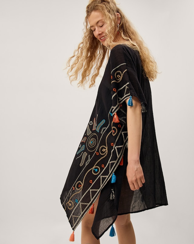 Monsoon Pelia Embroidered Mini Kaftan