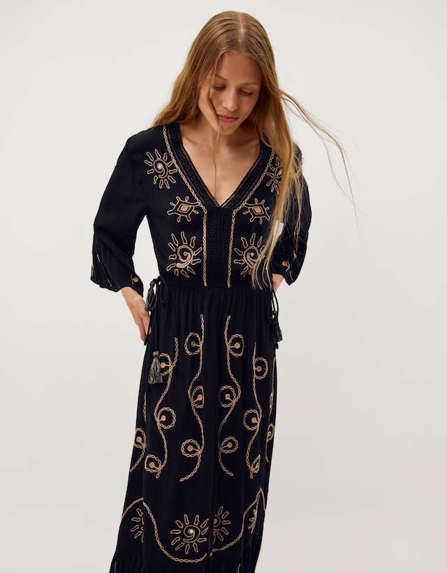 Monsoon Sophy Embroidered Maxi Kaftan