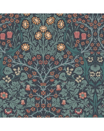 William Morris at Home Blackthorn Navy Floral Wallpaper