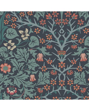 William Morris at Home Blackthorn Navy Floral Wallpaper