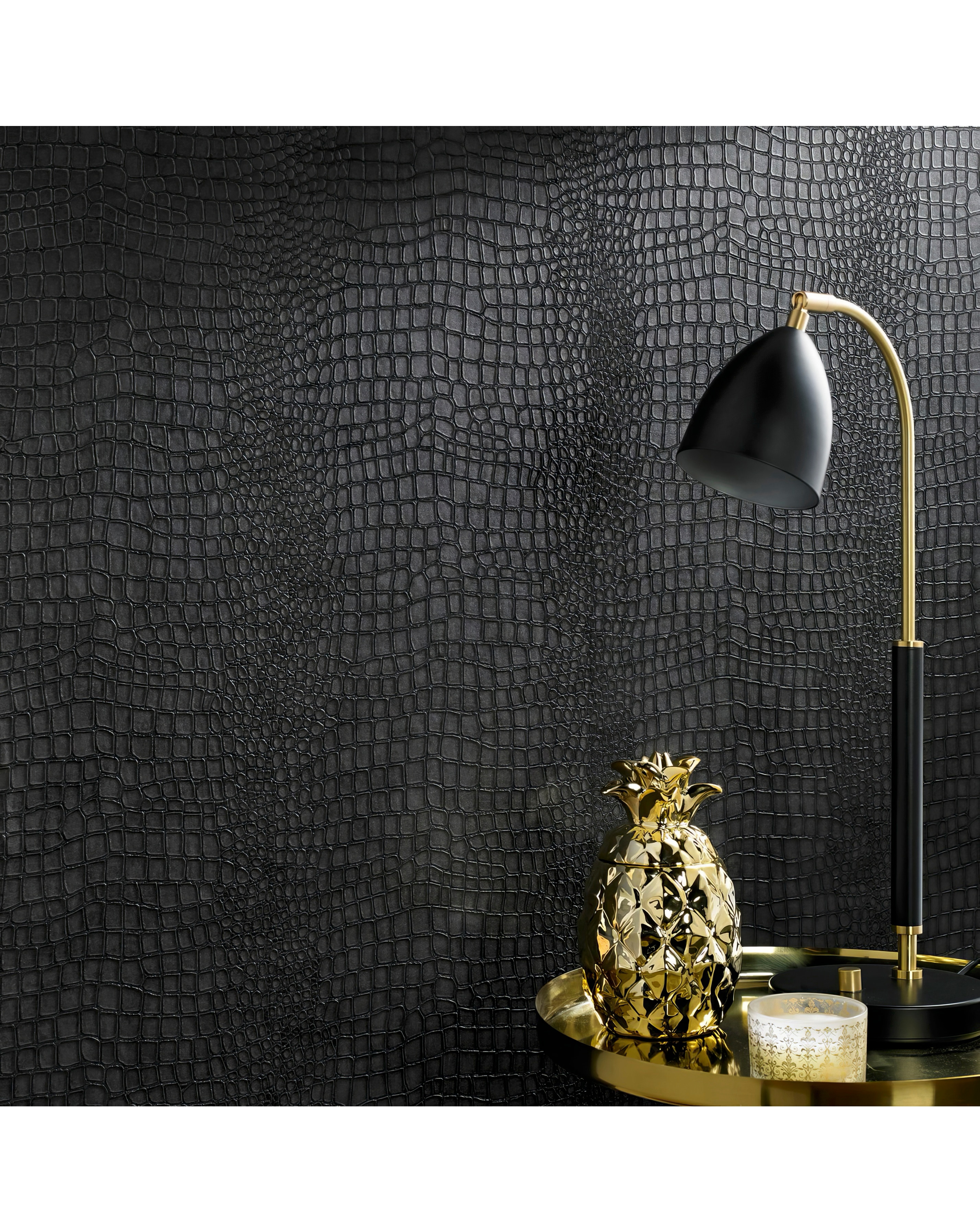 Superfresco Crocodile Black Wallpaper