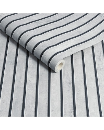 Fresco Concrete Slats Grey Wallpaper