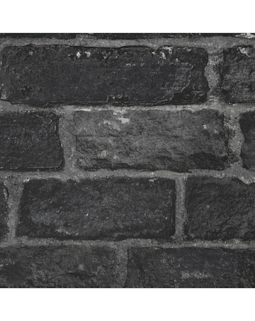Fresco House Brick Charcoal Wallpaper