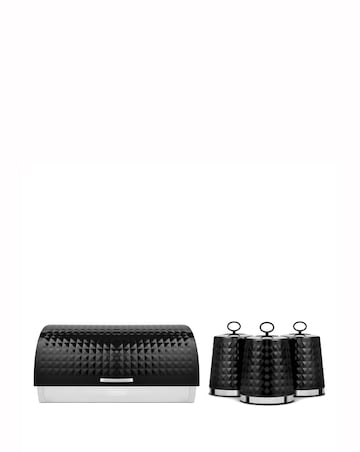 Tower Solitaire 4 Piece Bread Bin and Canister Set Black