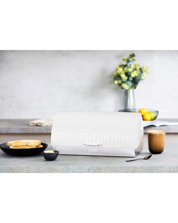 Tower Solitaire 4 Piece Bread Bin and Canister Set White