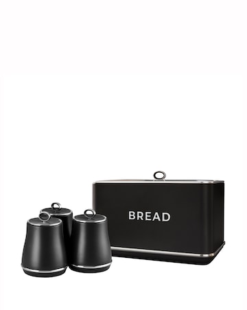 Tower Renaissance 4 Piece Bread Bin and Canister Set Black