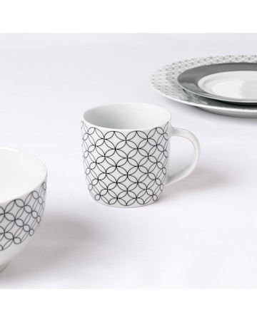 Waterside Black Geo 16 Piece Dinner Set