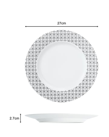 Waterside Black Geo 16 Piece Dinner Set