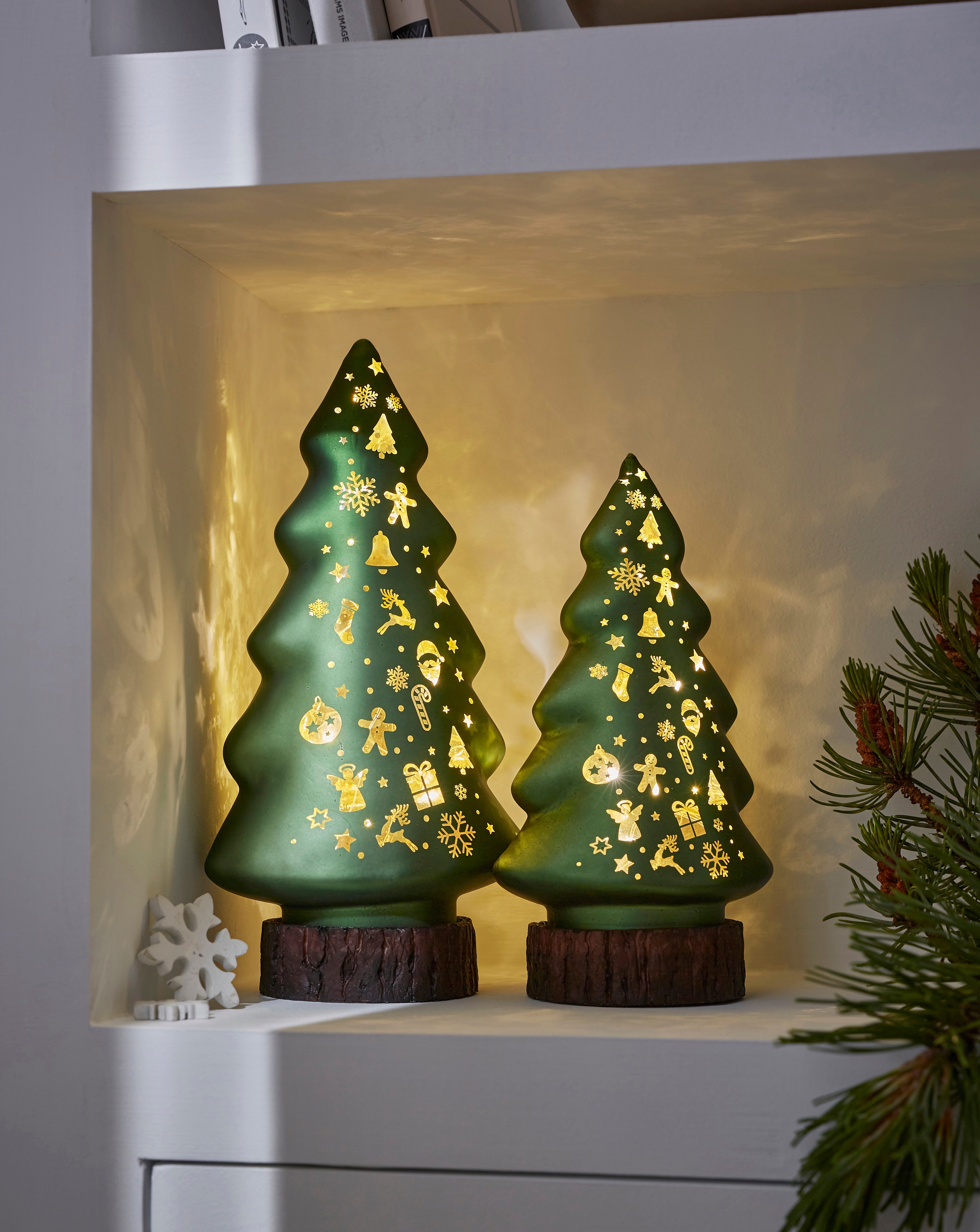 Set of 2 Light Up Christmas Trees