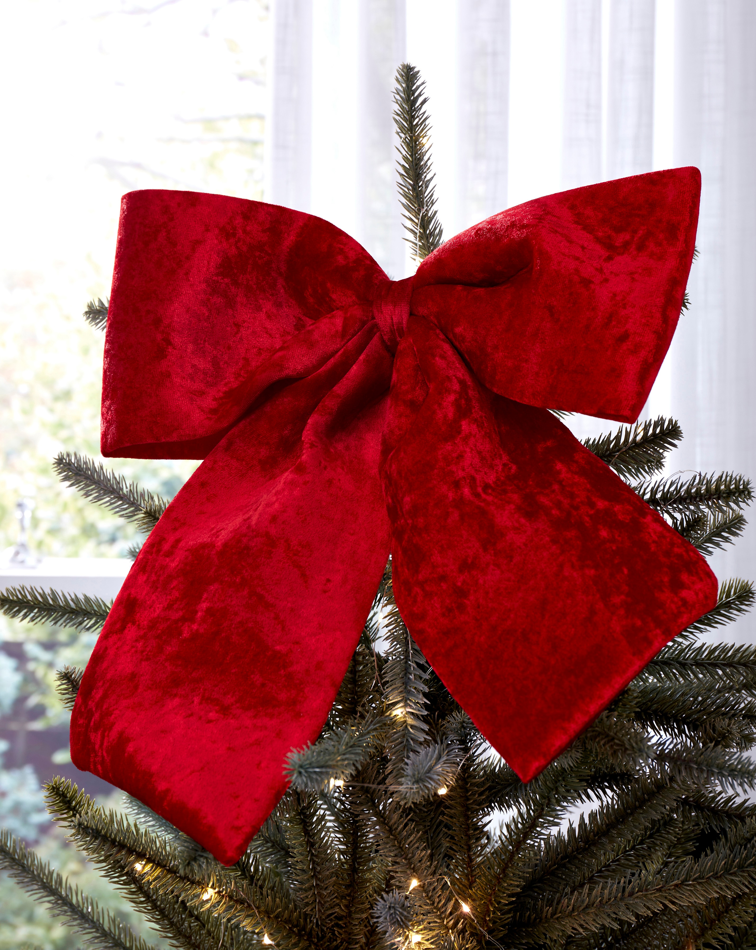 Large Velvet Bow Tree Topper