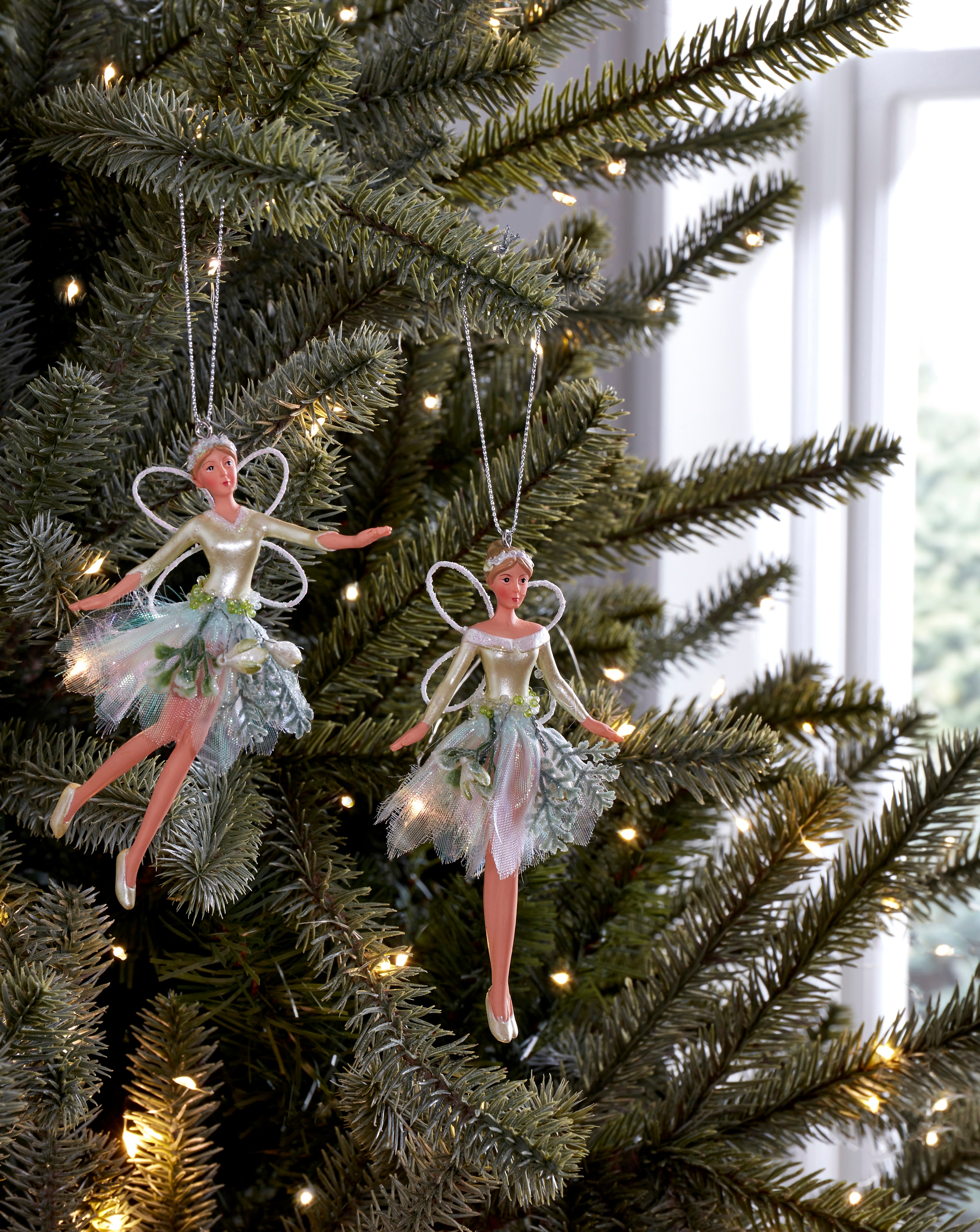 Gisela Graham 2 Snowdrop Fairy Decs