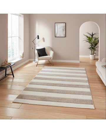 Catherine Lansfield Cove Stripe Modern Carved Rug