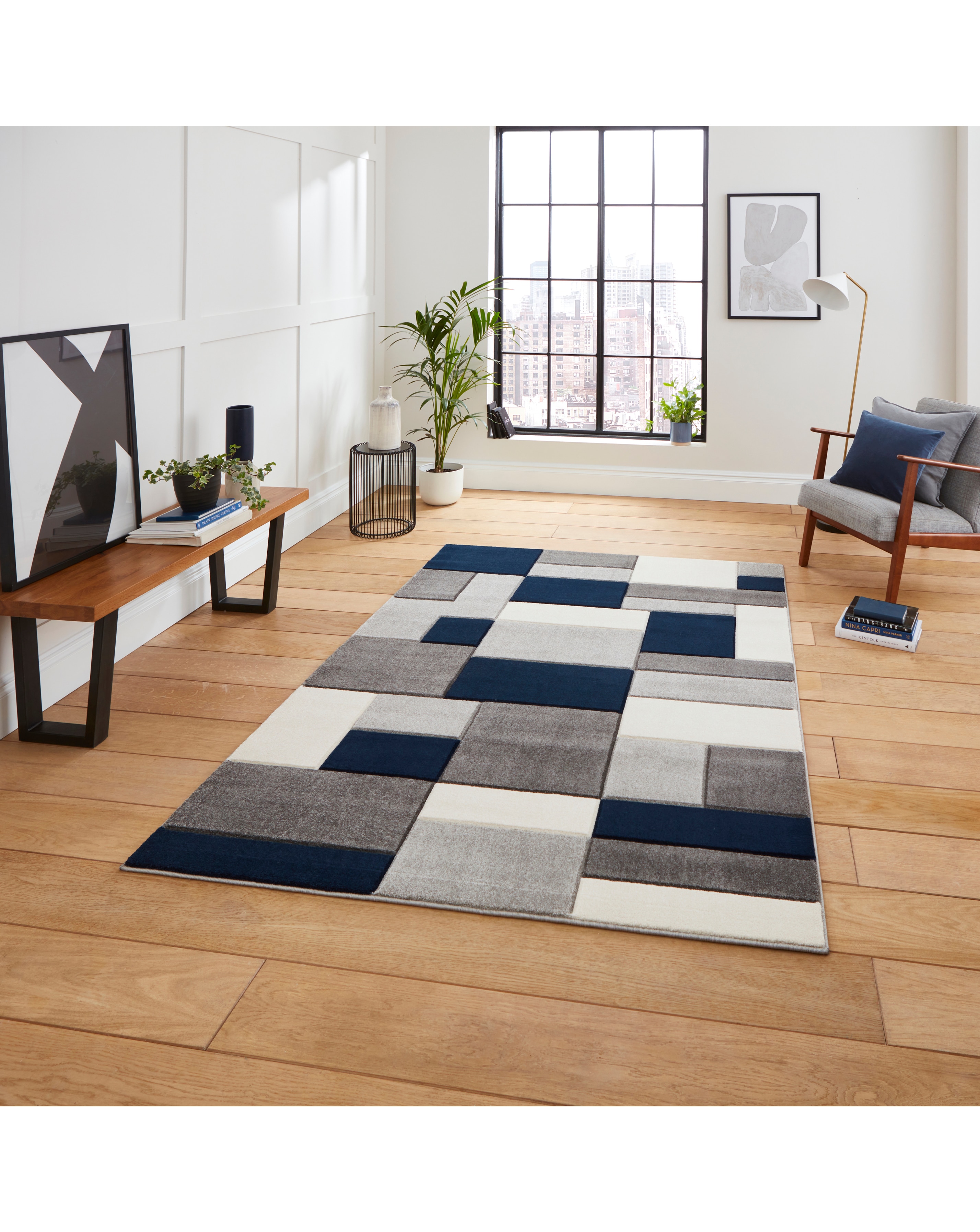 Think Rugs Geometric Rug - Blocks