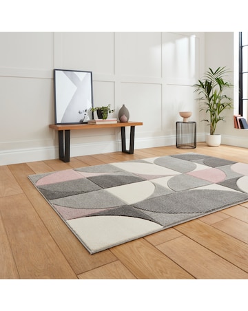 Think Rugs Matrix Modern Geometric Rug - Curves