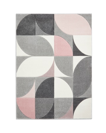 Think Rugs Matrix Modern Geometric Rug - Curves