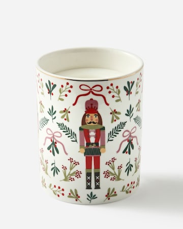 Merry Berries & Bows Ceramic Nutcracker Candle