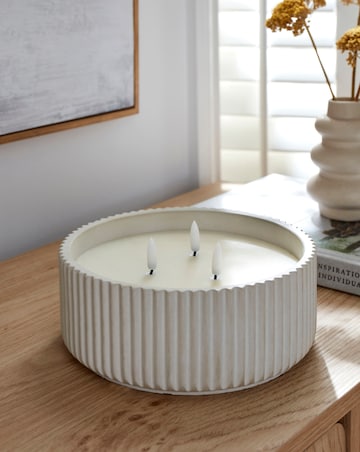 Large LED Textured Candle