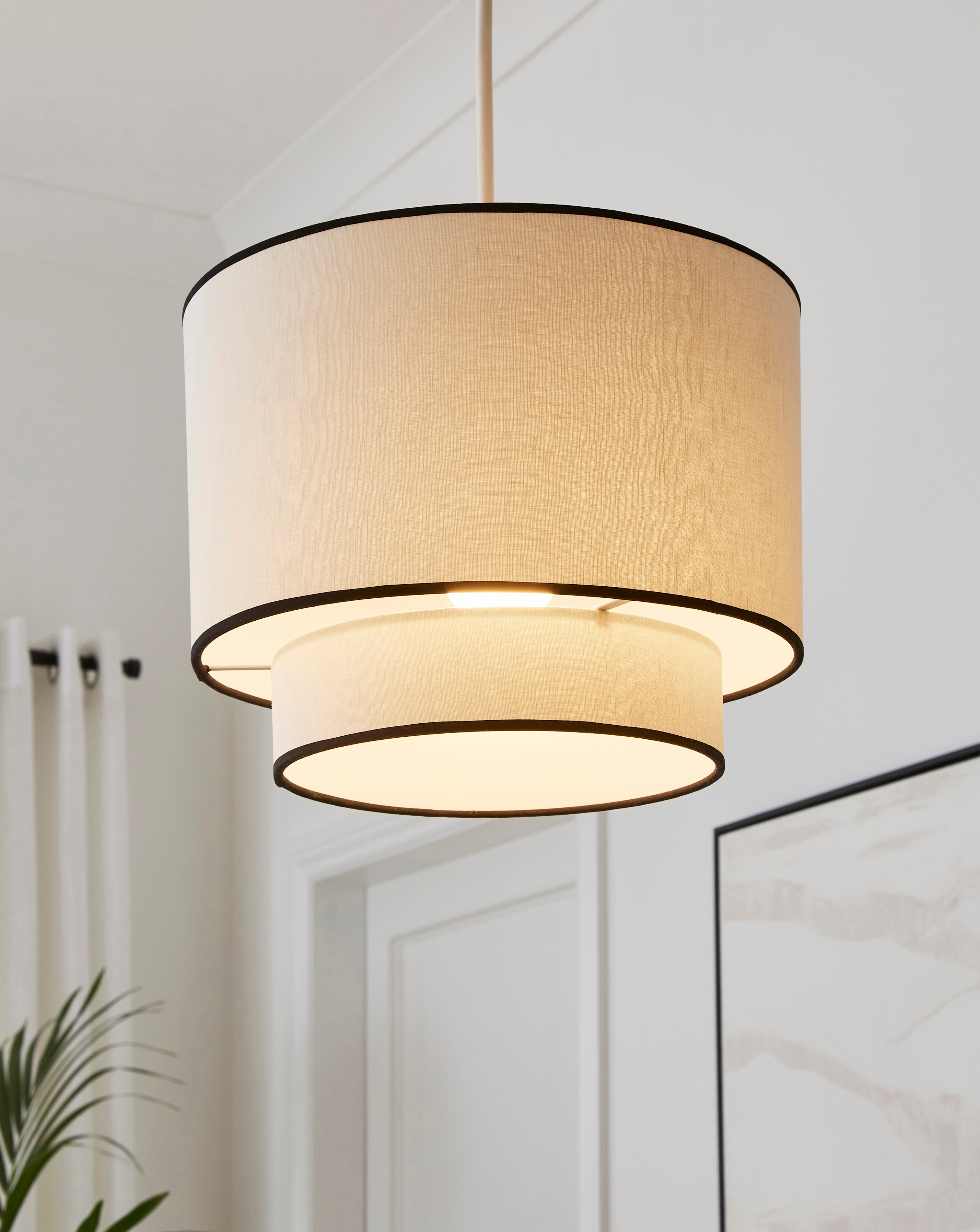 Elizabeth Two Tier Black Trim Shade 30cm