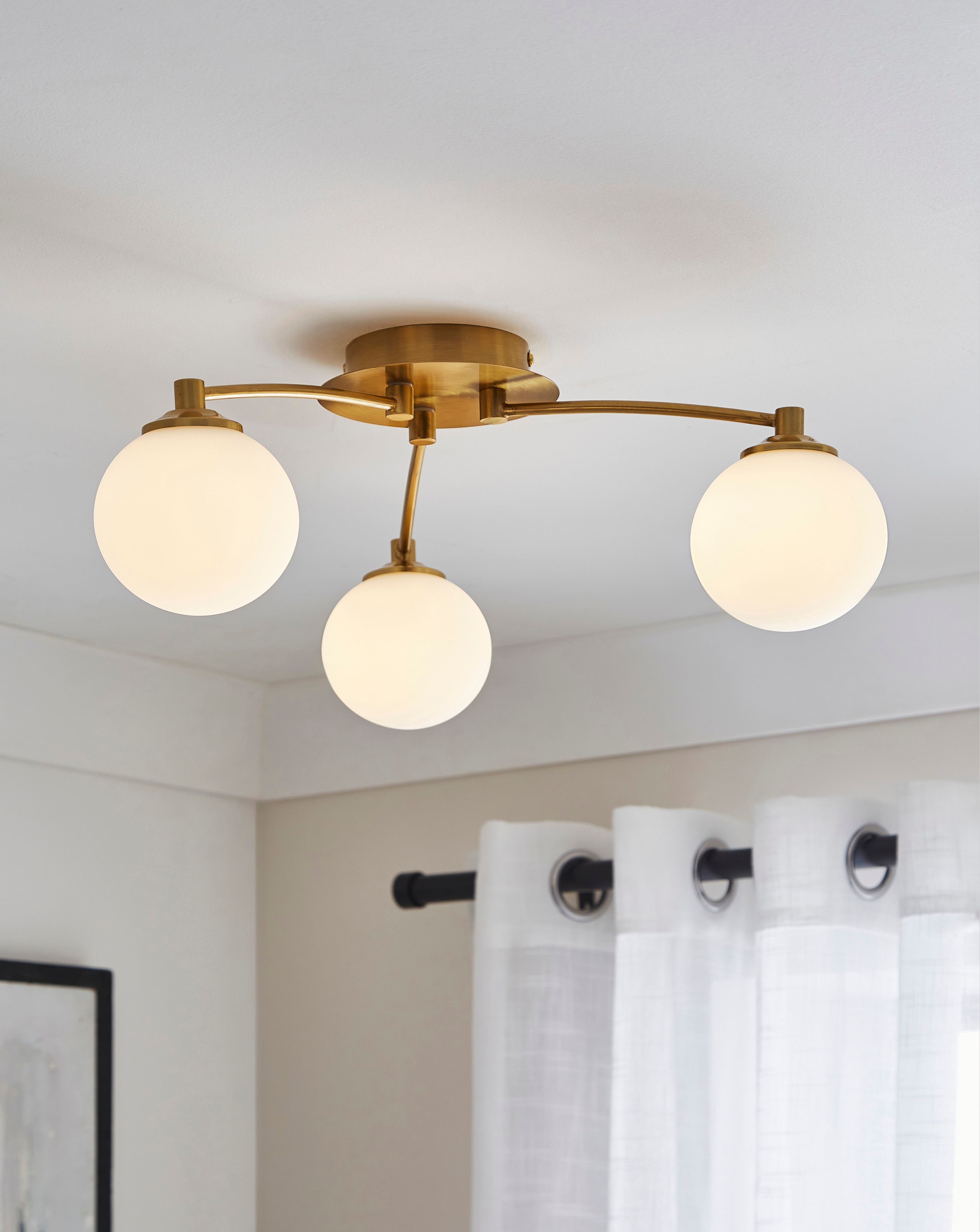 3 Glass Shades Ceiling Light