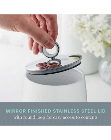 Swan Elegance Set of 3 Canisters - White