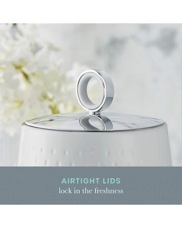 Swan Elegance Set of 3 Canisters - White