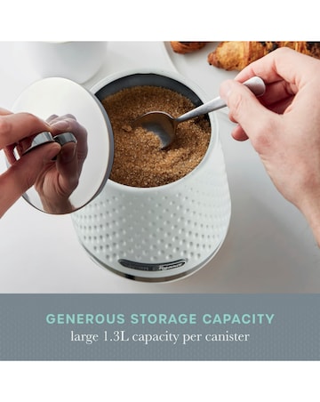 Swan Elegance Set of 3 Canisters - White