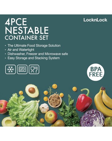 LocknLock 4 Piece Nestable Container Rectangular Set