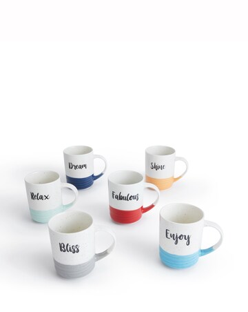 Waterside Set of 6 Dipped Slogan Mugs