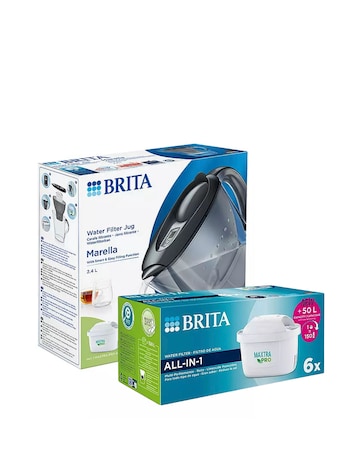 Brita Marella Cool Graphite Jug and MAXTRA PRO All-in-1 Filters - 6 Pack