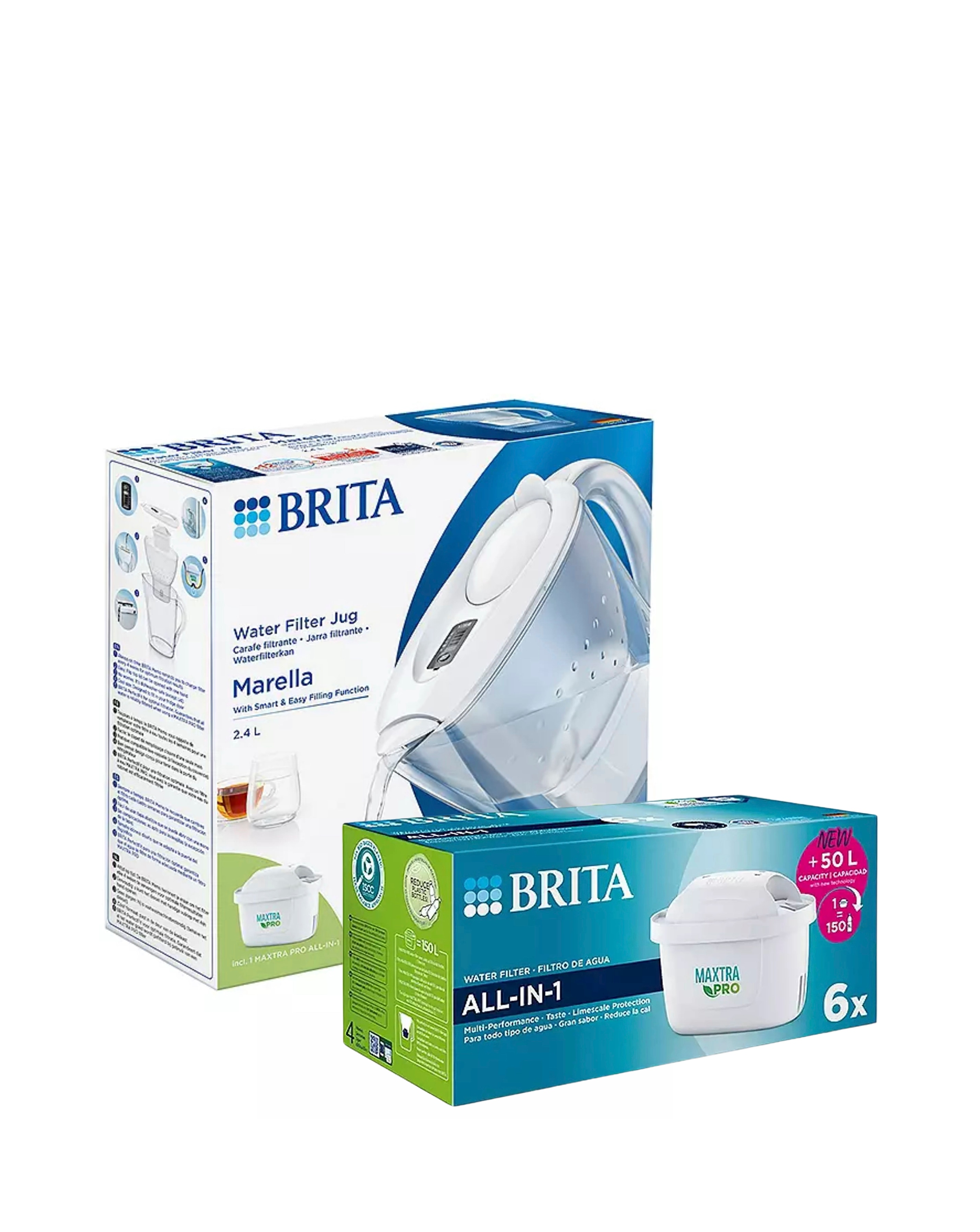 Brita White Jug, All-in-1 Filters - 6