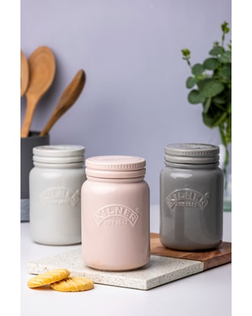 Kilner Set of 3 Ceramic Storage Jars - Morning Mist