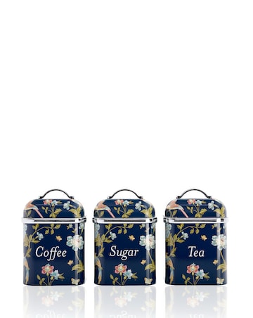 Laura Ashley Navy Elveden Set of 3 Canisters