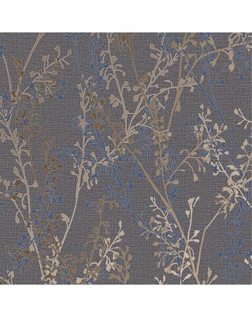 Boutique Breeze Sprig Blue Wallpaper