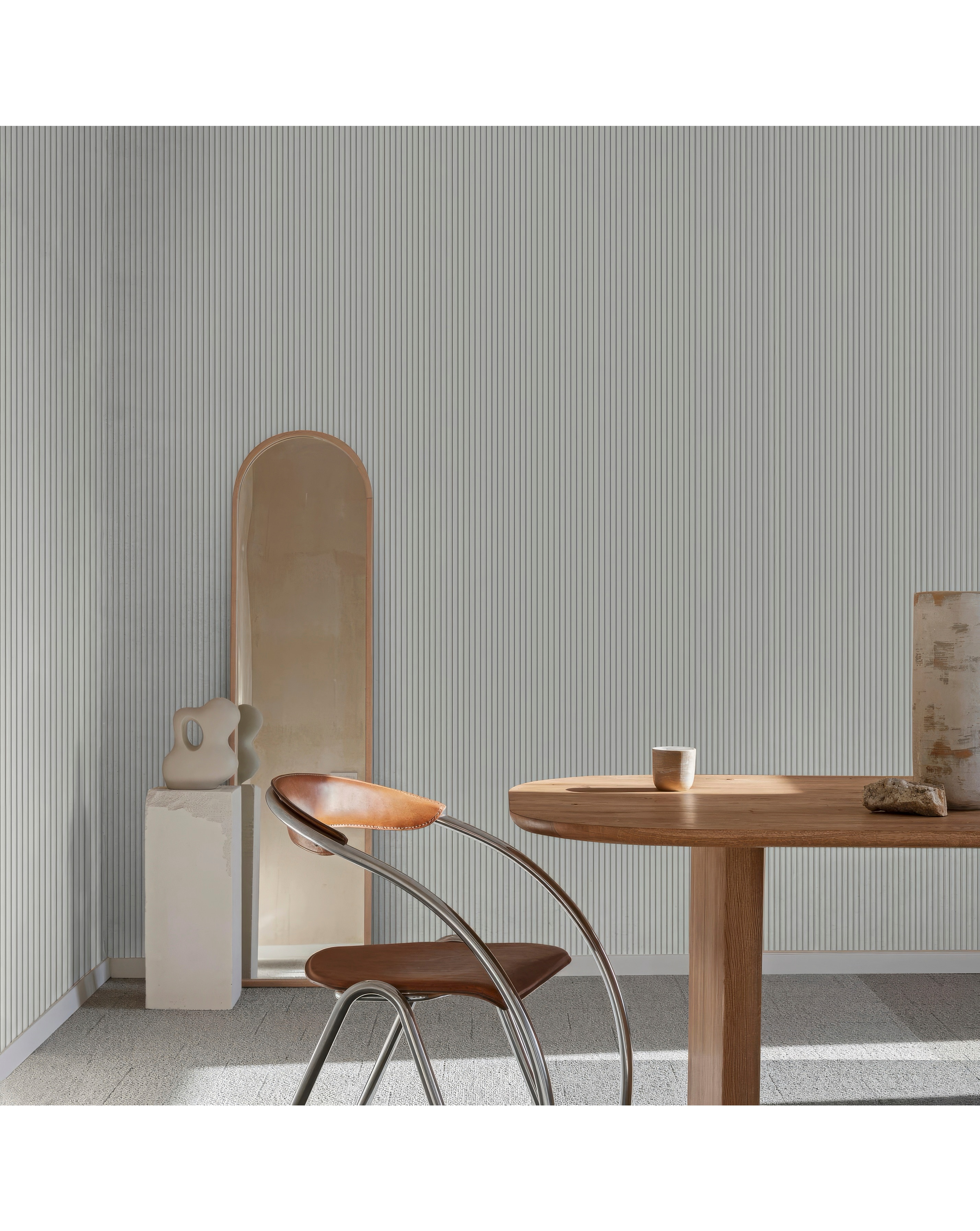 Superfresco Pinstripe Grey Wallpaper