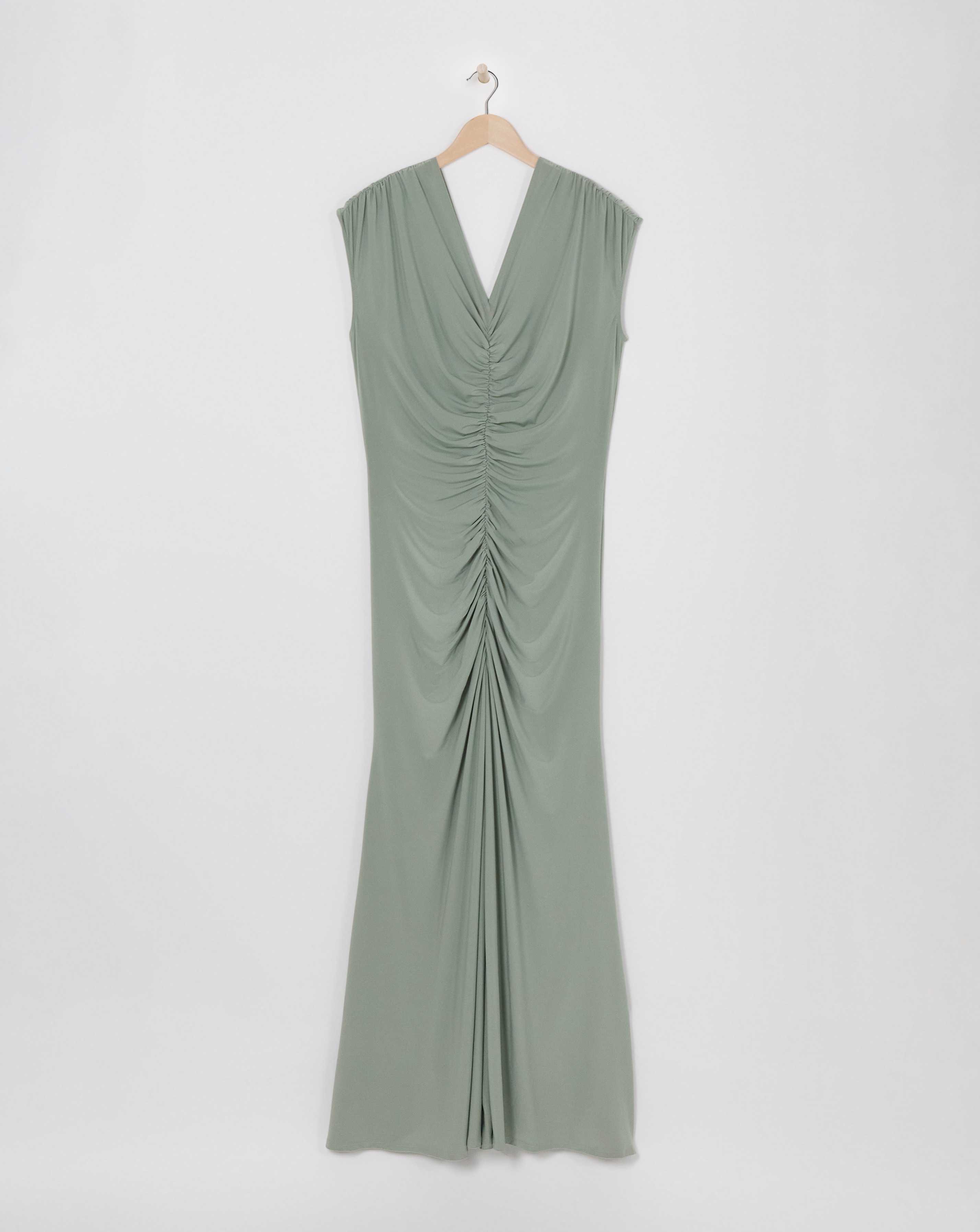 Sage Ruched Bridesmaid Dress
