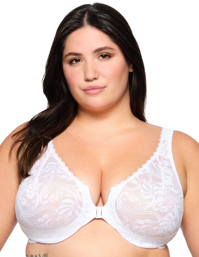 Glamorise Plus Size WonderWire Lace Front-Fastening 9245