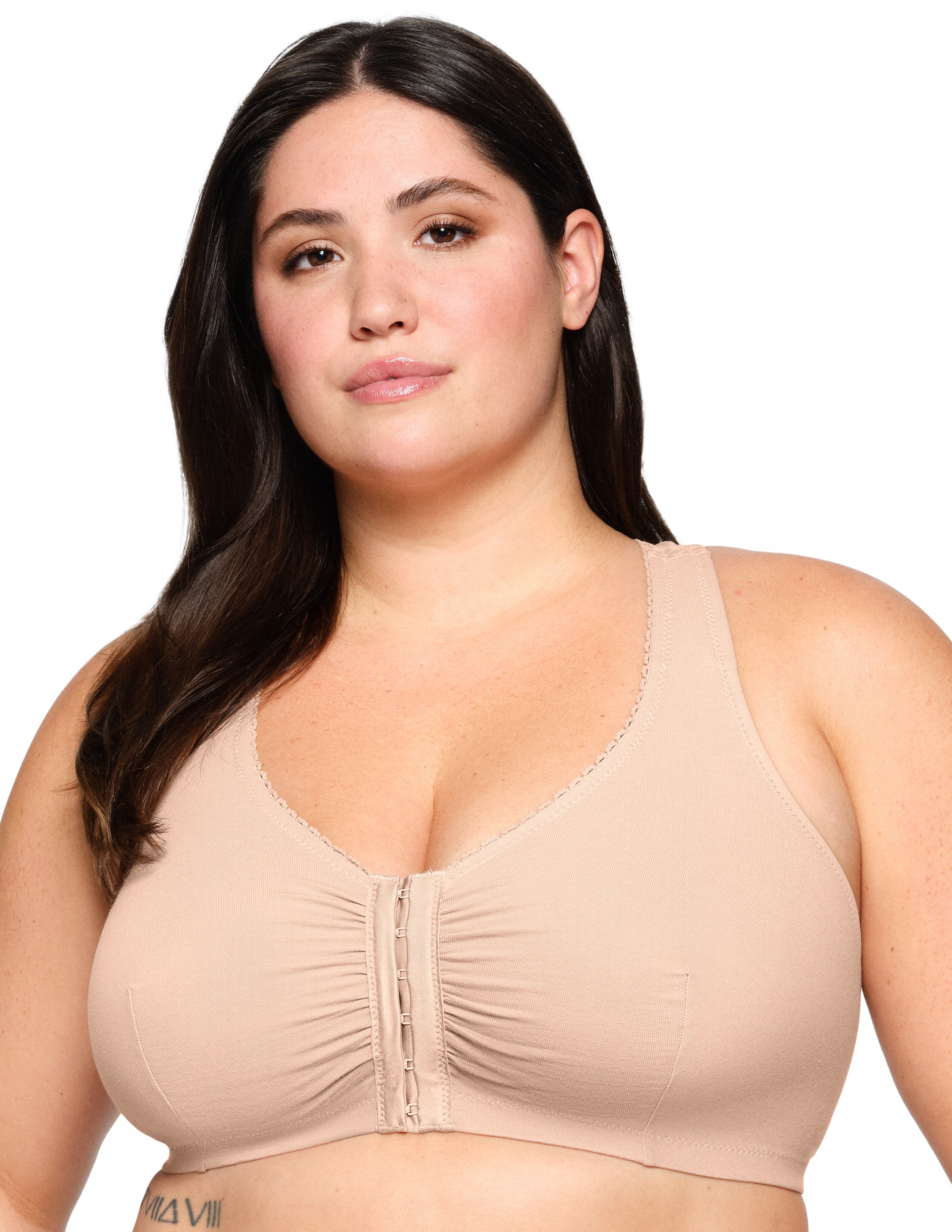 Glamorise Plus Size Front-Fastening Cotton T-Back 1908