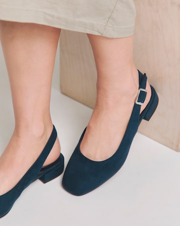 Low Block Heel Slingback Ex Wide Fit