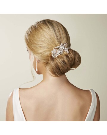 Silver Leaf And Navette Circle Molly Hair Clip