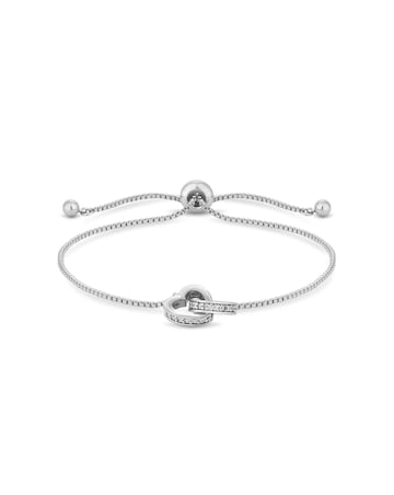 Jon Richard Silver Plated Clear Crystal Heart Bracelet
