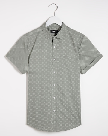 Green Polka Dot Short Sleeve Shirt Long