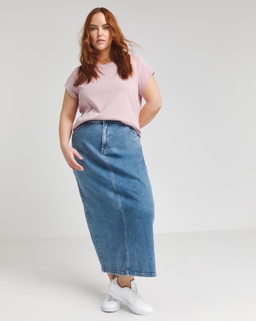 Simply Be Soft Pink Pointelle Rib T-Shirt