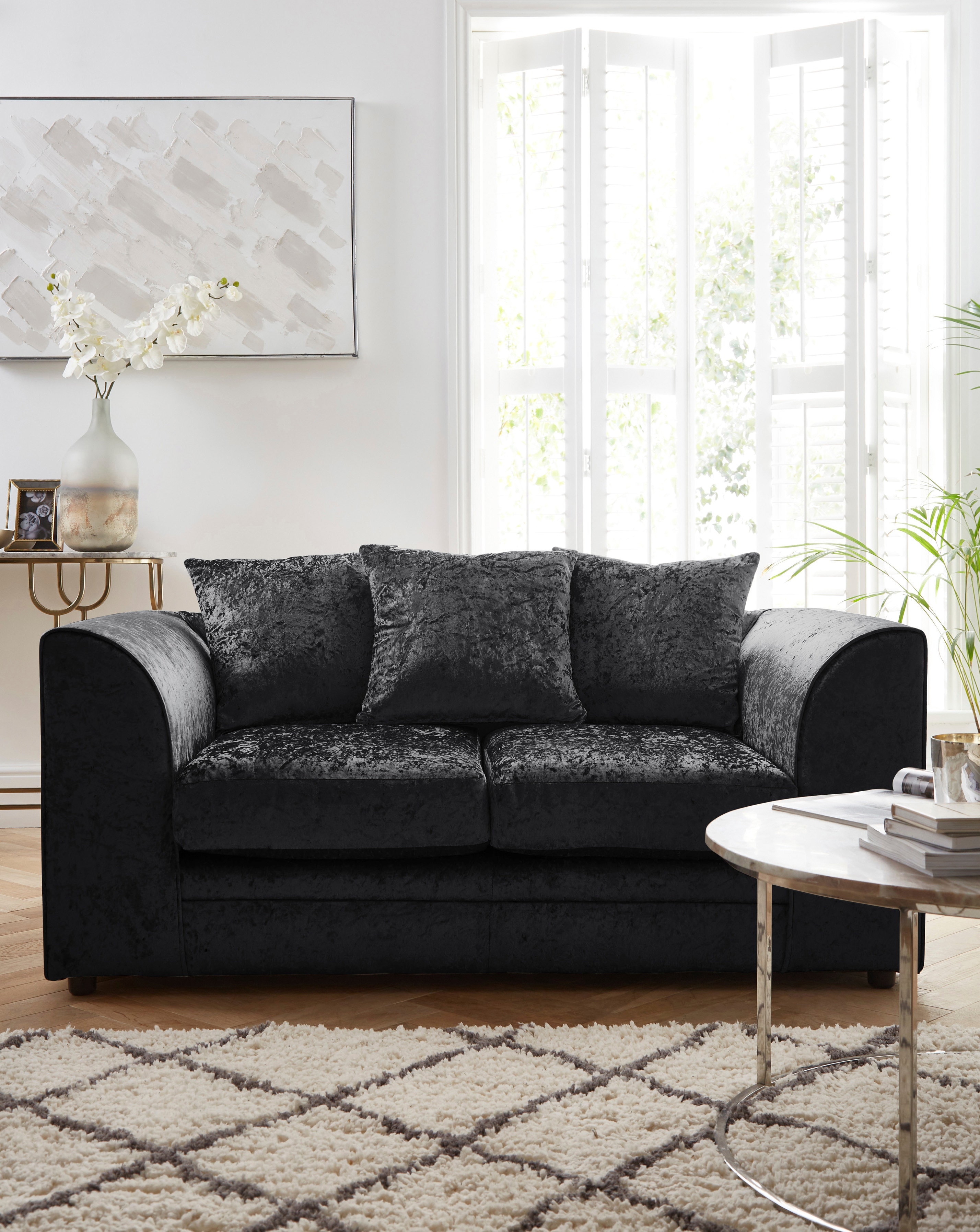 Chicago Crushed Velvet 2 Seater Sofa
