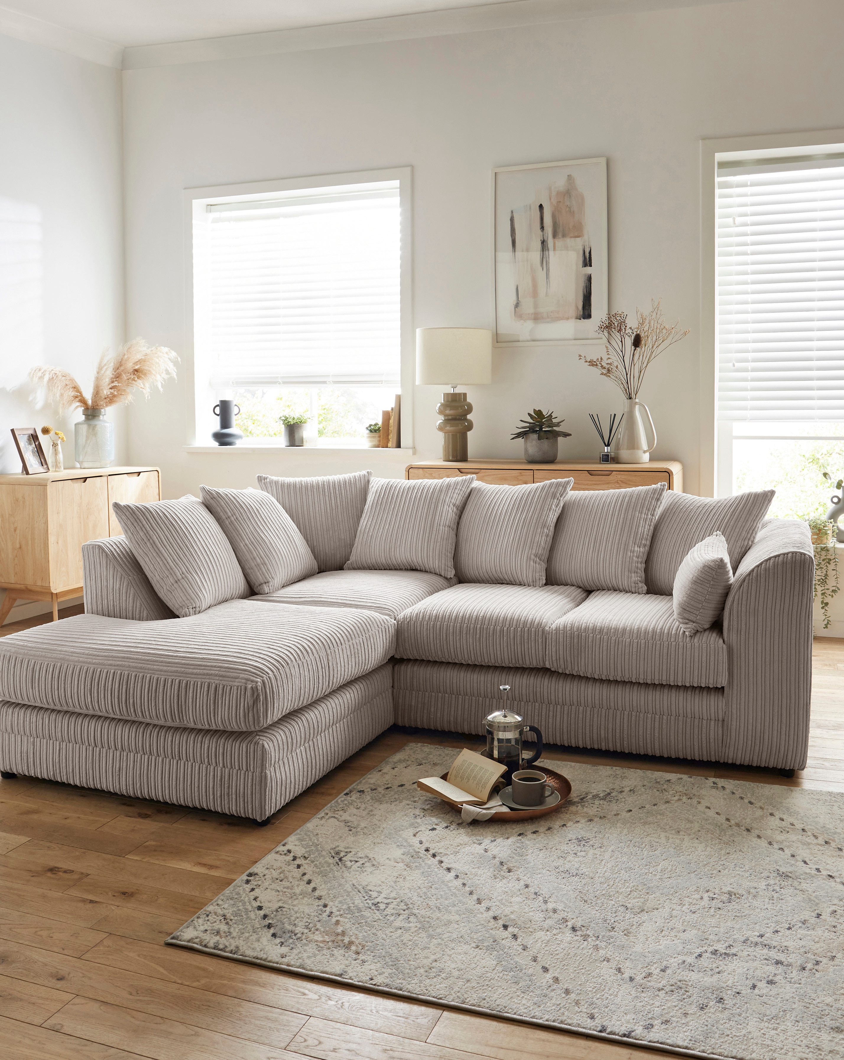Ferguson Left Hand Chaise Sofa - Cream