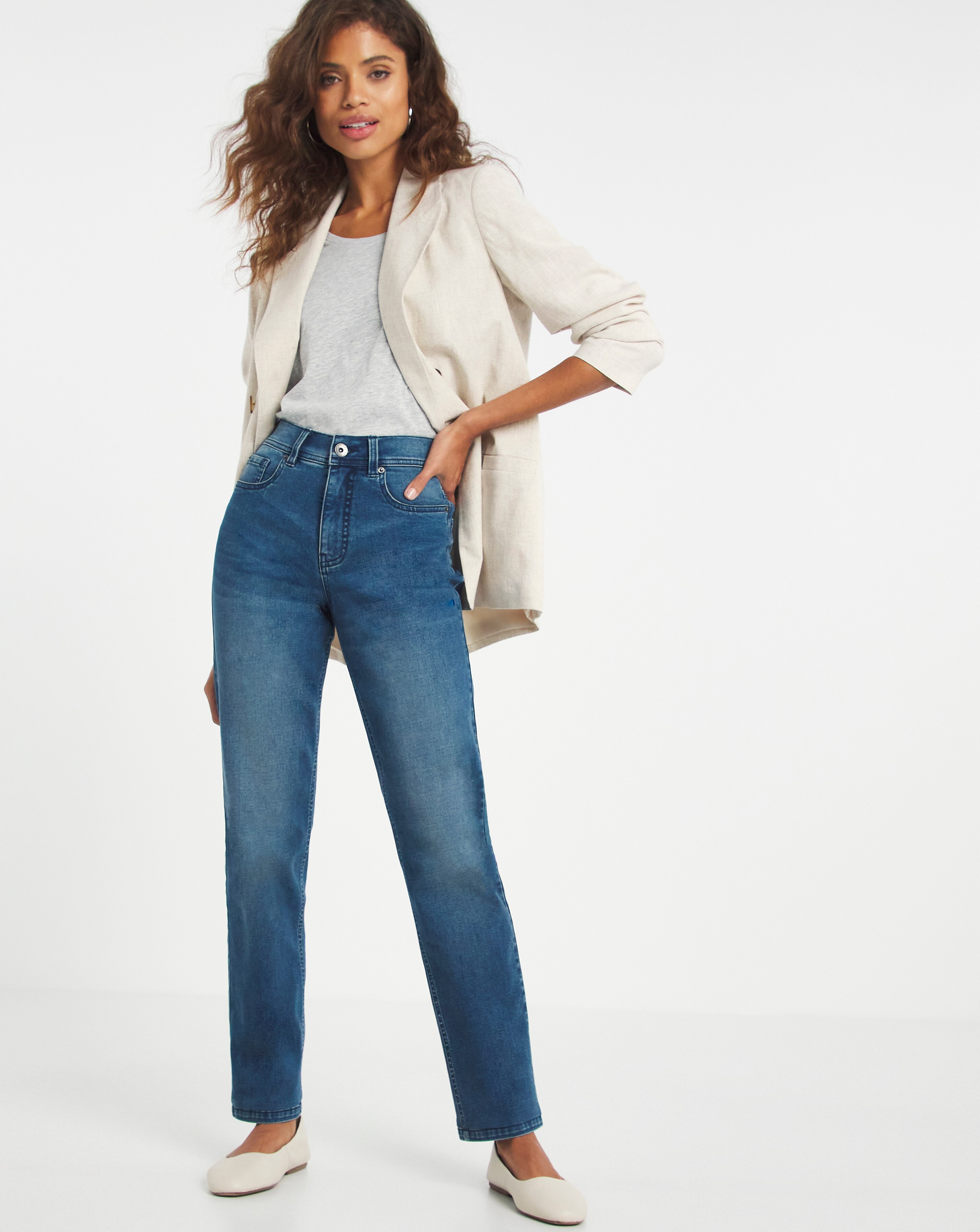 24/7 Organic Blue Straight Leg Jeans 