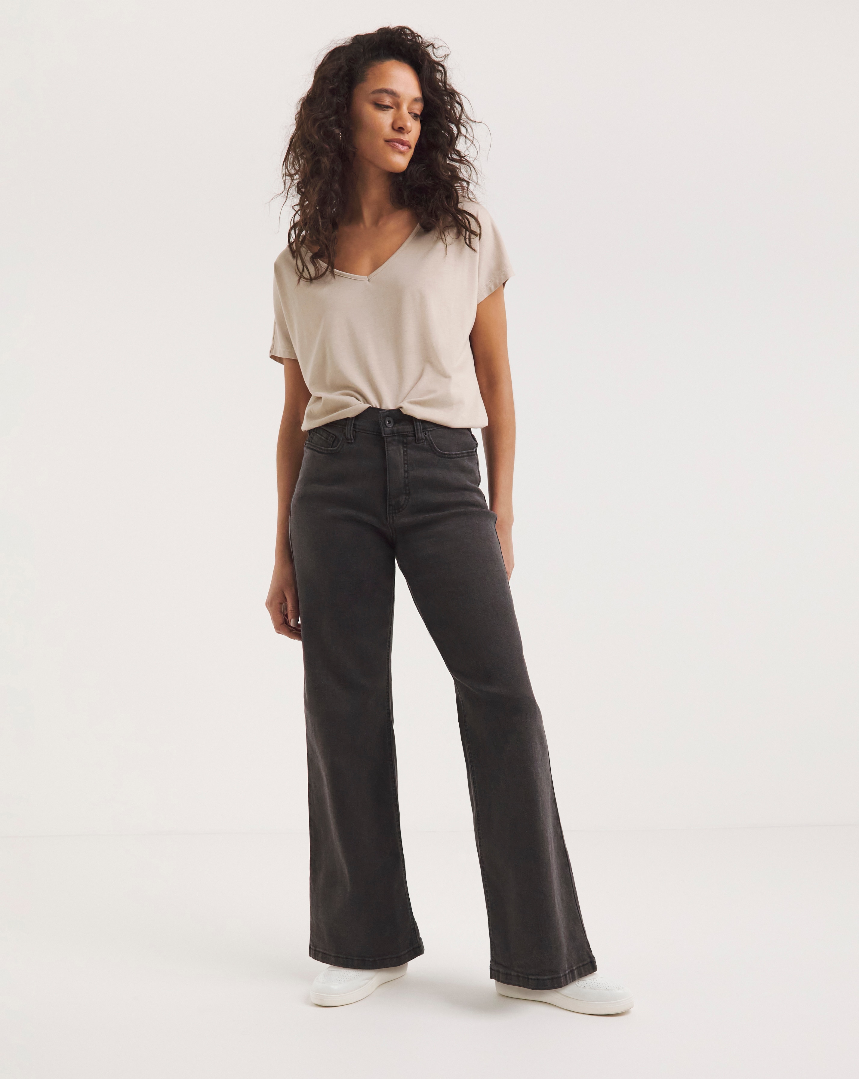 24/7 Washed Black Wide Leg Jeans