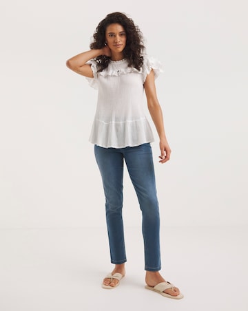 Simply Be Bella Mid Blue Pull On Slim Leg Jeggings